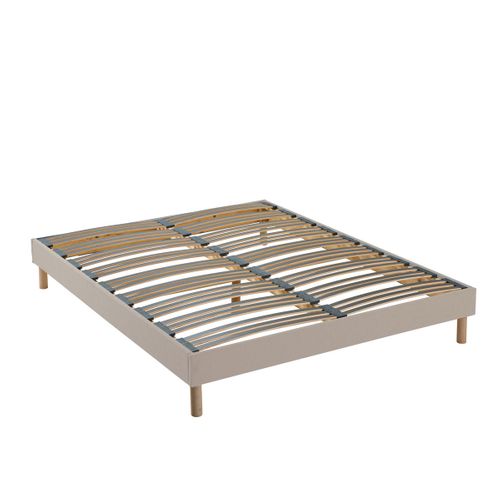Ensemble Lit - Matelas 140x200 cm + Sommier + Tête De Lit - Beige Renaissance Beige
