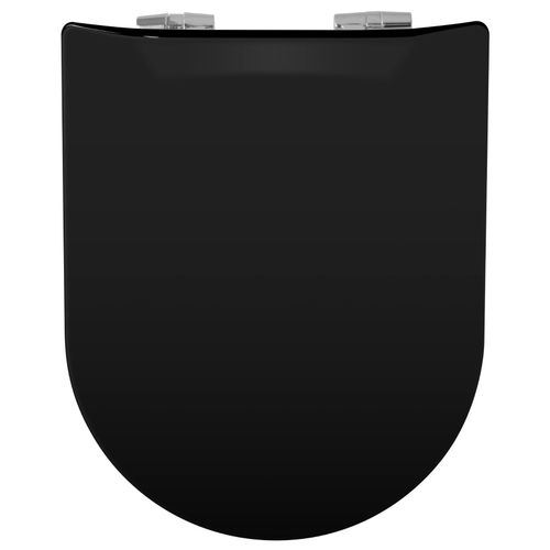 Abattant Uni Wood Slim Double Avec Descente Assistée - 36.5x48 Cm - Noir