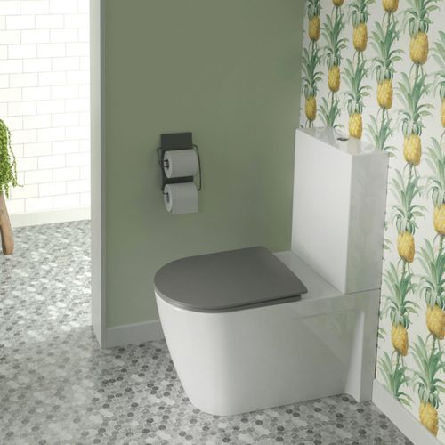 Abattant Wood Slim Déclipsable Uni - 36.5x48 Cm - Gris Anthracite