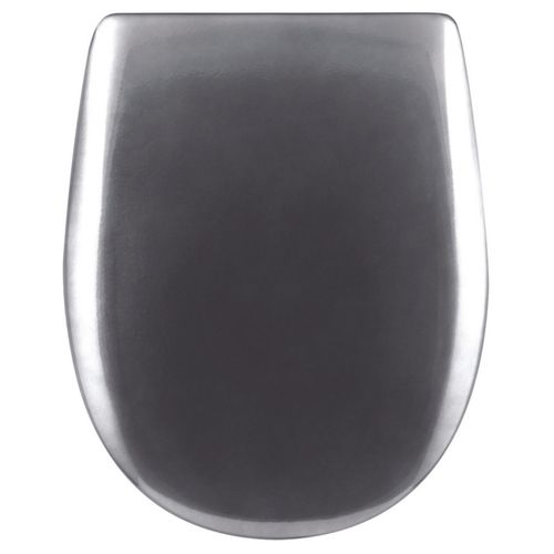 Abattant Double Déclipsable à L'allure Précieuse - 38x49.5 Cm - Gris Anthracite