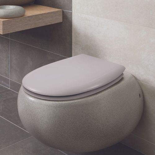 Abattant Easy Clip Avec Descente Manuelle Uni - 36x46.5 Cm - Gris Galet