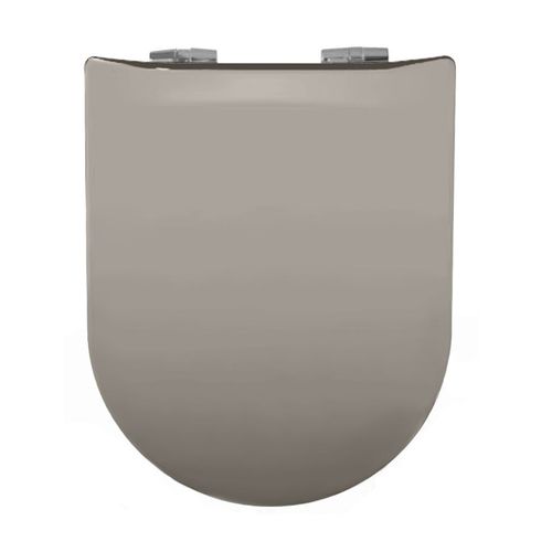 Abattant Wood Slim Déclipsable Uni - 36.5x48 Cm - Gris Galet