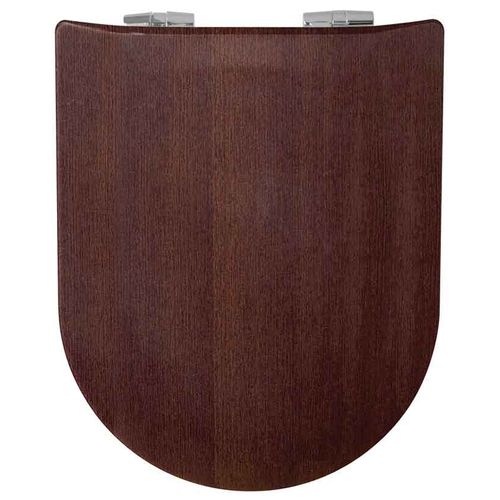 Abattant Double Olfa Descente Assistée "bois Foncé" - 47x36.5 Cm - Marron Foncé