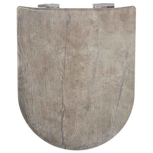 Abattant Wood Slim Déclipsable Esprit Vieux Chêne - 47.5x36.5 Cm - Marron Clair