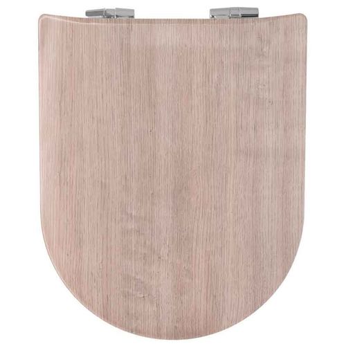 Abattant Wood Slim Déclipsable Esprit Bois Organique - 47.5x36.5 Cm - Beige