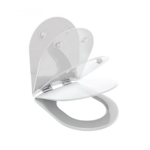 Abattant Wood Slim Avec Descente Assistée Style Feng-shui - 47.5x36.5 Cm - Crème