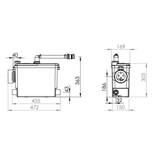 Broyeur Wc Sanipack Pro Up 400w - Pa2upstd