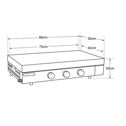 Plancha Gaz En Fonte Finesta - 3 Brûleurs