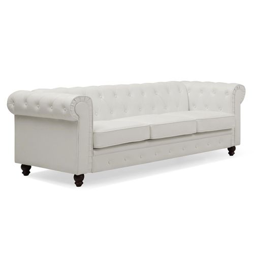 Grand Canapé 3 Places Chesterfield Blanc
