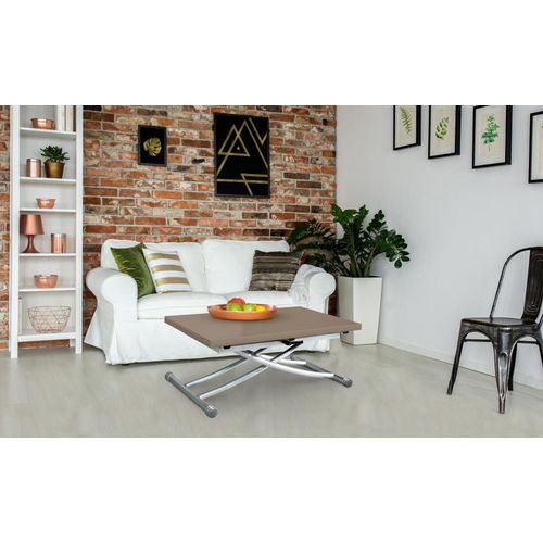 Table Basse Relevable Carrera Taupe Laqué
