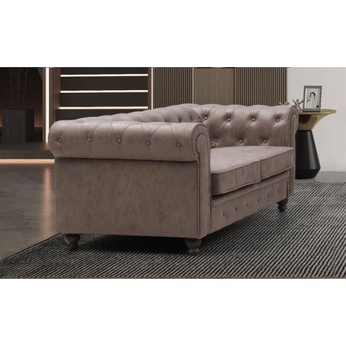 Grand Canapé 2 Places Chesterfield Vintage