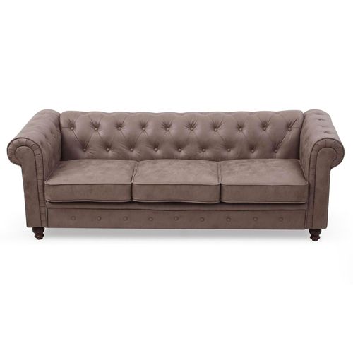 Grand Canapé 3 Places Chesterfield Vintage