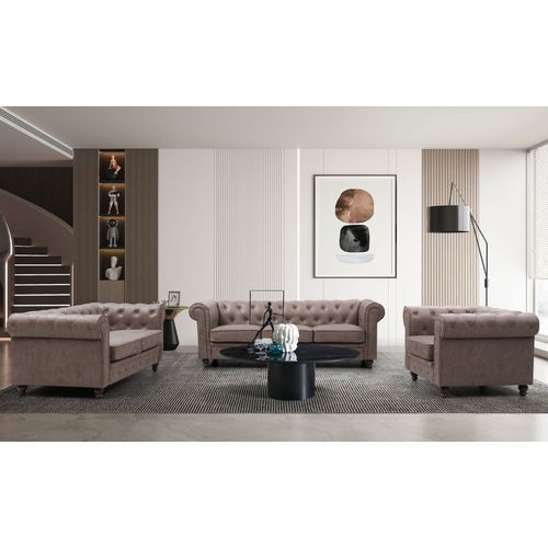 Grand Canapé 3 Places Chesterfield Vintage