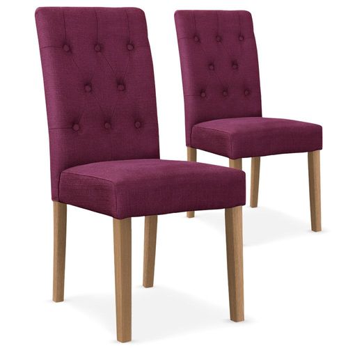 Lot De 2 Chaises Cecil Tissu Violet