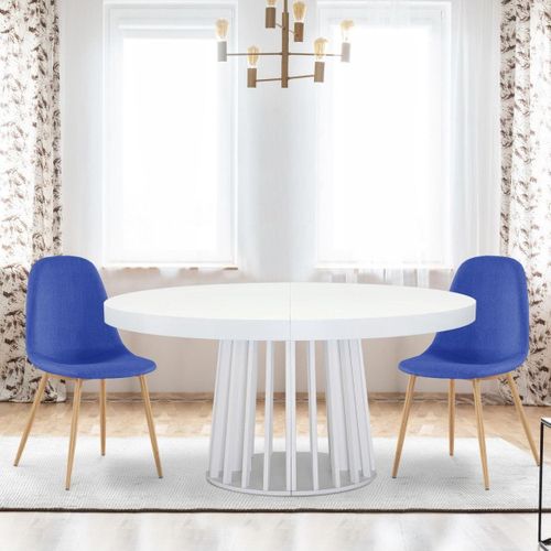 Lot De 4 Chaises Scandinaves Gao Tissu Bleu