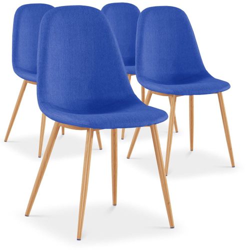 Lot De 4 Chaises Scandinaves Gao Tissu Bleu