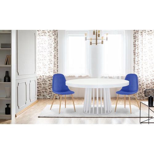 Lot De 4 Chaises Scandinaves Gao Tissu Bleu
