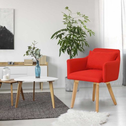 Chaise / Fauteuil Scandinave Gybson Tissu Rouge