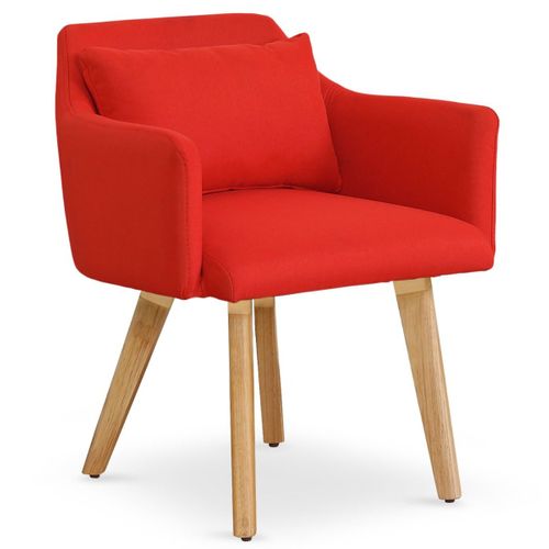 Chaise / Fauteuil Scandinave Gybson Tissu Rouge