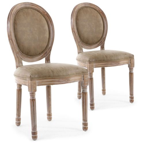 Lot De 2 Chaises Médaillon "quing" 96cm Taupe
