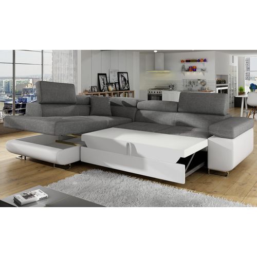 Canapé D'angle Gauche Convertible "marius" 275cm Gris