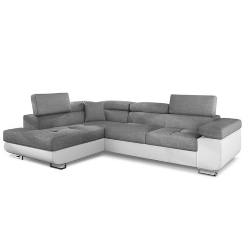 Canapé D'angle Gauche Convertible "marius" 275cm Gris