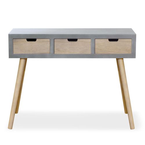 Console Scandinave 3 Tiroirs Tatum Gris