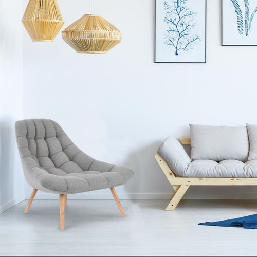 Lot De 2 Fauteuils Danios Tissu Gris