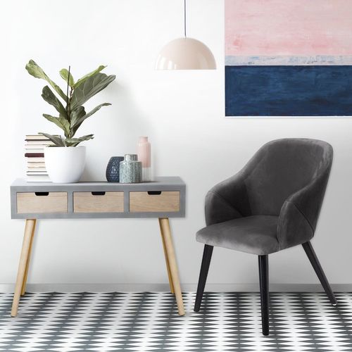 Lot De 2 Fauteuils Liberto Velours Gris