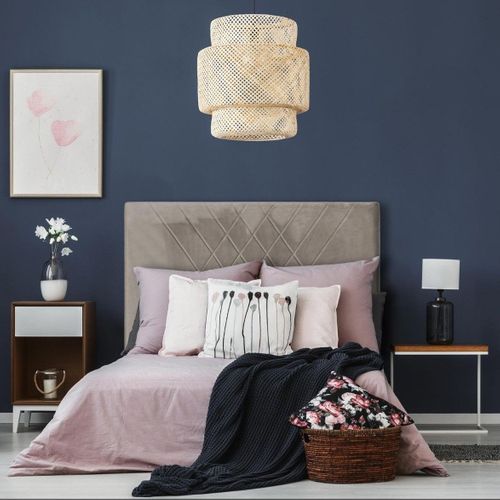 Tête De Lit Diam 140cm Velours Taupe