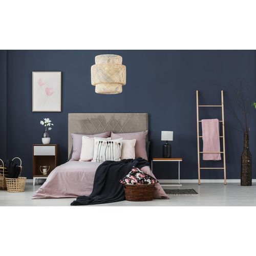 Tête De Lit Diam 140cm Velours Taupe