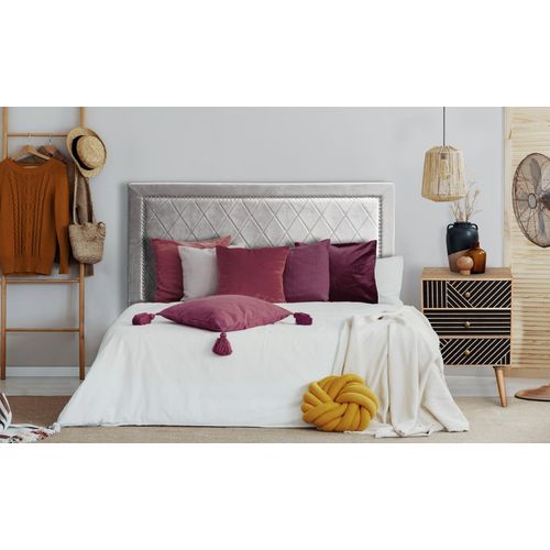 Tête De Lit Meghan 140cm Velours Argent