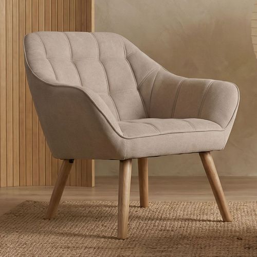 Fauteuil Scandinave Zentao Tissu Beige
