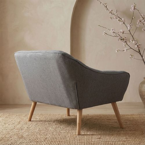 Canapé 2 Places Scandinave Zentao Tissu Gris Clair
