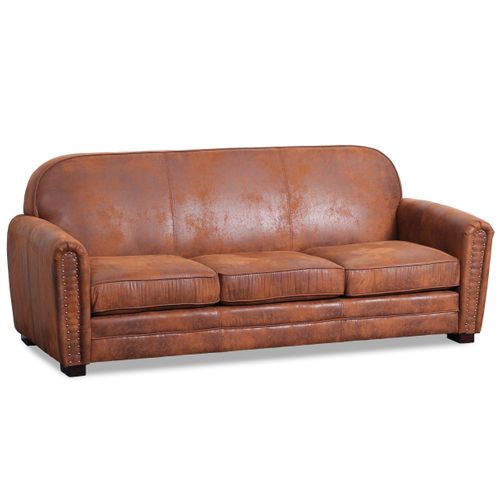 Canapé 3 Places Club Perle Tissu Vintage