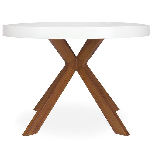 Table Ronde Extensible "zefane" 160-260cm Blanc