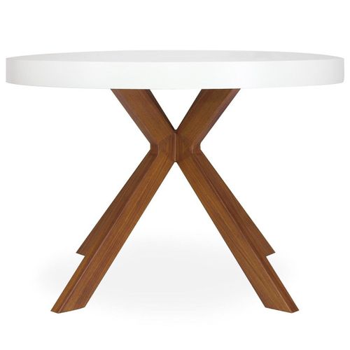 Table Ronde Extensible "zefane" 160-260cm Blanc