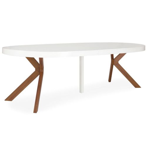 Table Ronde Extensible "zefane" 160-260cm Blanc