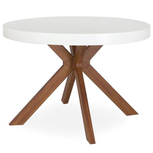 Table Ronde Extensible "zefane" 160-260cm Blanc