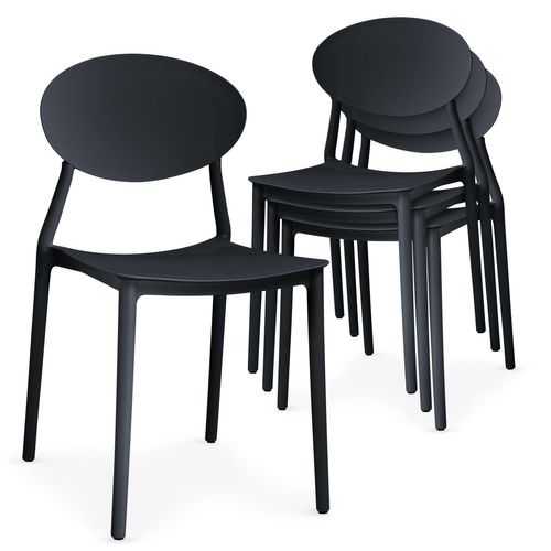 Lot De 4 Chaises Empilables Balagan Noir