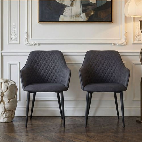 Lot De 2 Chaises/fauteuils Louisa Noir