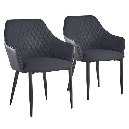 Lot De 2 Chaises/fauteuils Louisa Noir