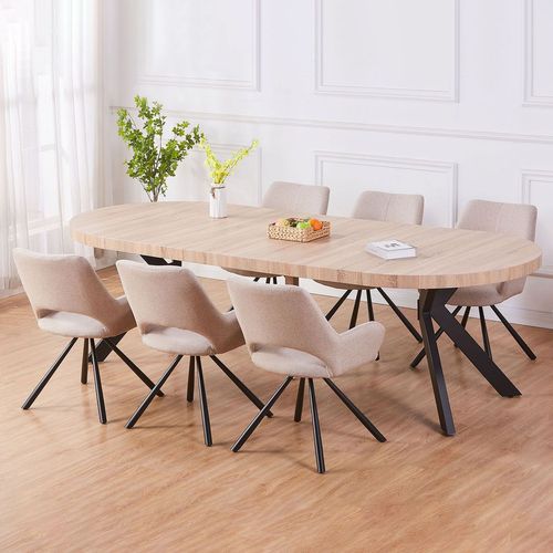 Table Ronde Extensible Myriade Noir Et Chêne Clair