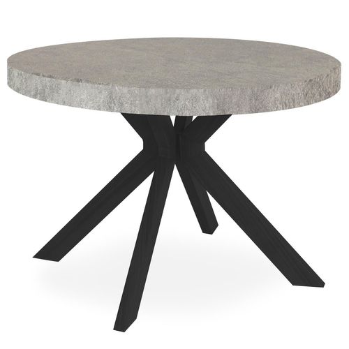 Table Ronde Extensible Myriade Noir Et Effet Béton