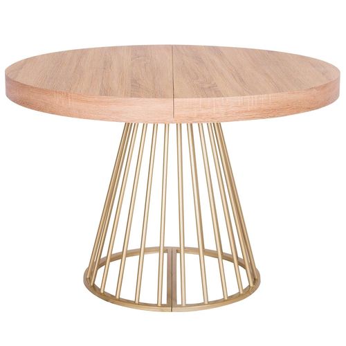 Table Ronde Extensible Soare Chêne Clair Pieds Or