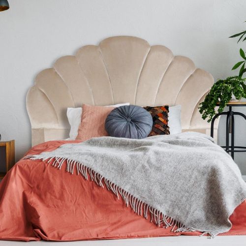 Tête De Lit Mermaid 160 Cm Velours Taupe