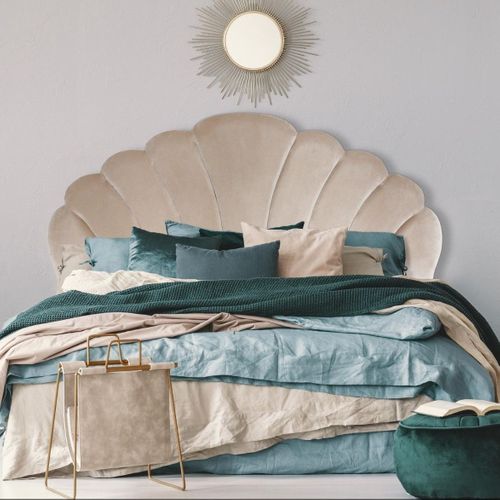 Tête De Lit Mermaid 180 Cm Velours Taupe