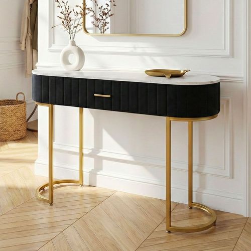 Coiffeuse Paloma 1 Tiroir Velours Noir