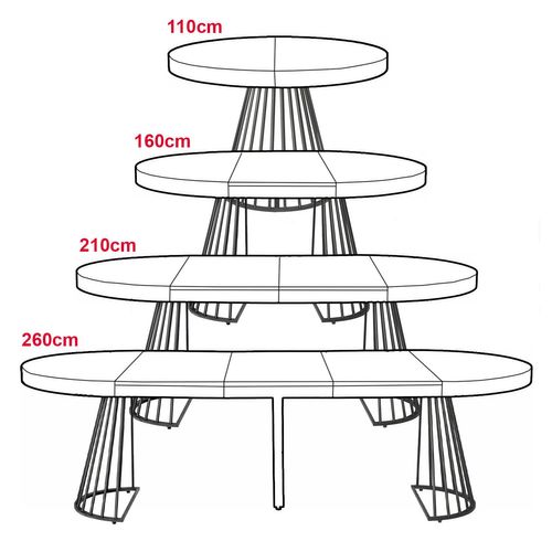 Table Ronde Extensible Grivery Noir Pieds Noir