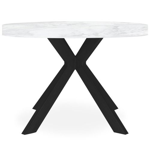 Table Ronde Extensible Myriade Noir Et Effet Marbre